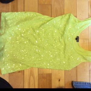 Lime green Express sequin tank